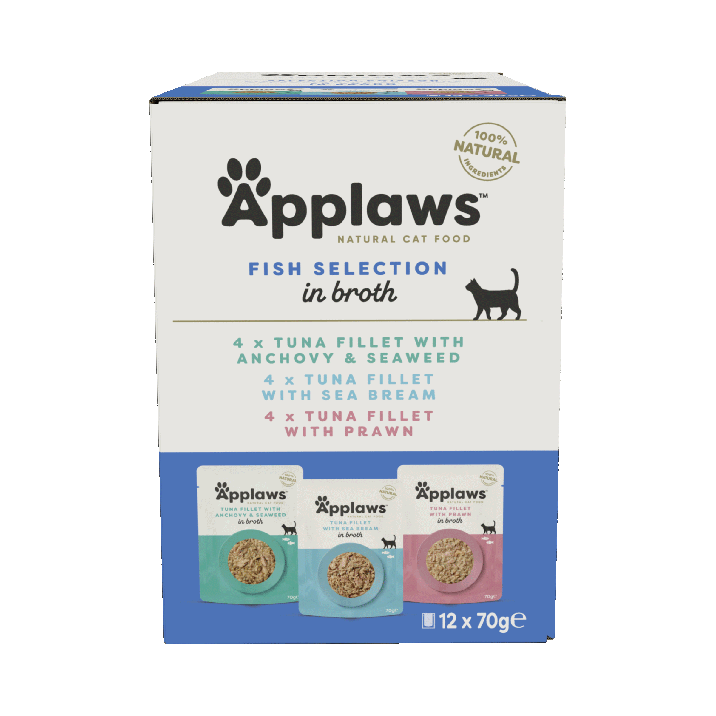 Applaws Fish Selection, plicuri cu pește, 12 × 70 g