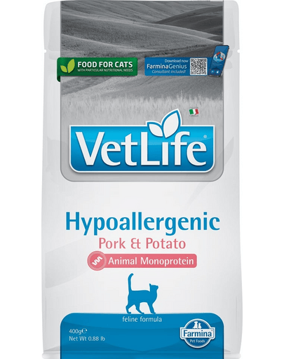 Farmina Vet Life Cat Hypoallergenic cu porc și cartofi, hrană uscată dietetică