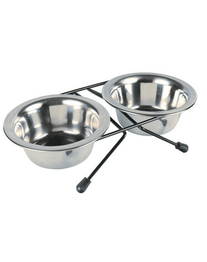 Trixie, suport cu 2 boluri din inox, 2 × 0,2 L