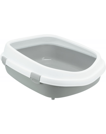 Trixie Primo XXL, litieră deschisă cu ramă, 56 × 25 × 71 cm, alb și gri