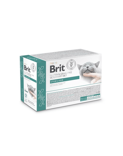 Brit Veterinary Diet Sterilised, fileuri în sos 12 × 85 g