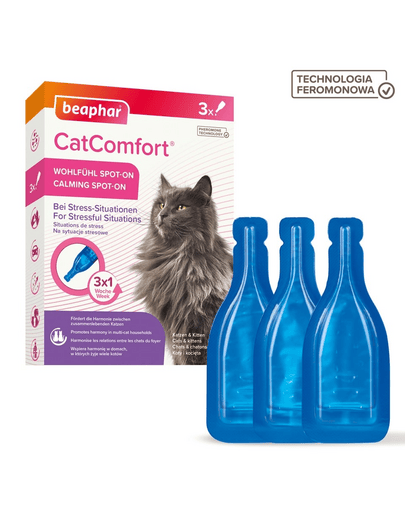 Beaphar CatComfort Calming Spot-On, pipete cu feromoni, 3 buc.