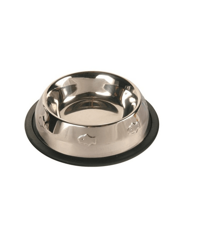 Trixie, bol din inox cu inel antiderapant, 0,2 L, 11 cm