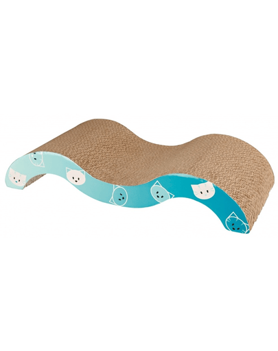 Trixie Mimi, zgârietoare din carton cu catnip, 50 × 9 × 23 cm, turcoaz
