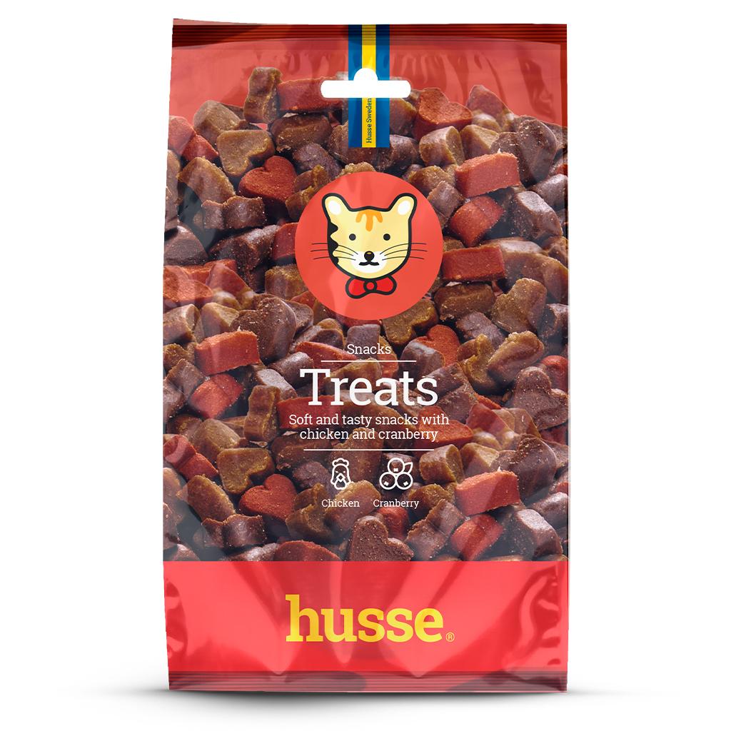 Husse Treats, gustări moi cu pui și merișoare, 150 g