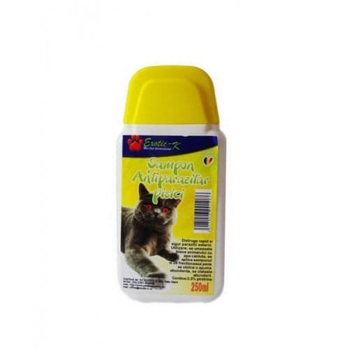 Exotic-K șampon antiparazitar herbal pentru pisici, 250 ml