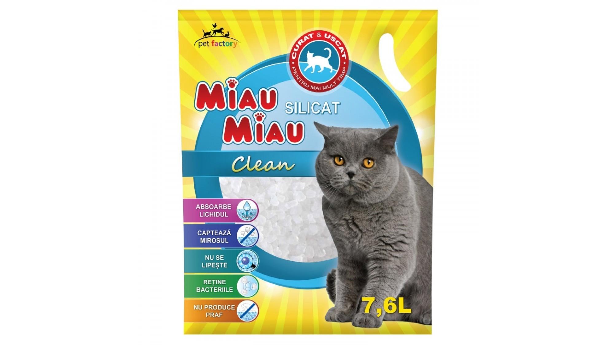 Miau Miau Clean, nisip silicat, 7.6 L