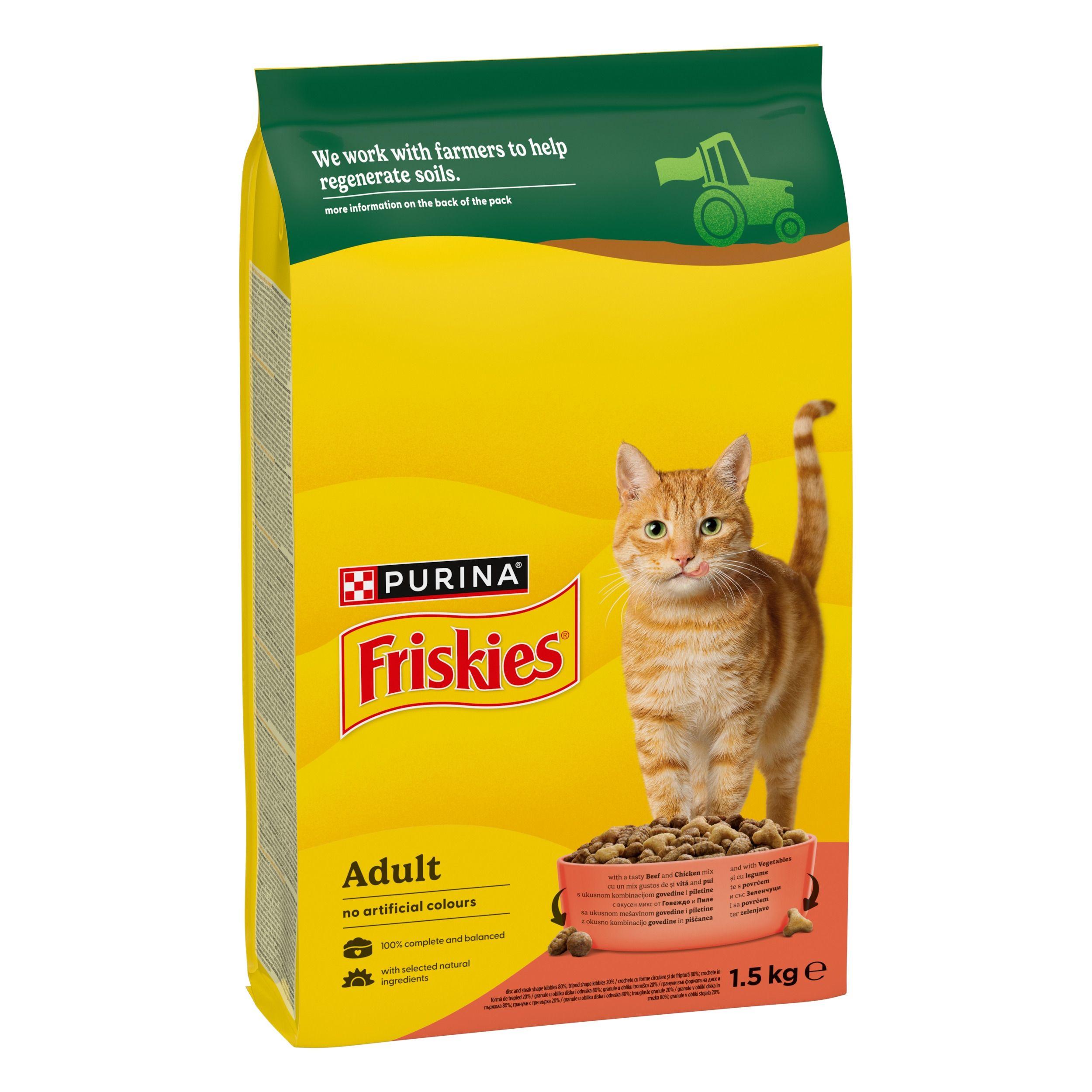 Friskies Adult cu vită, pui și legume, 1.5 kg