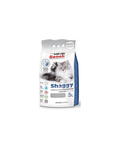 Benek Super Shaggy, nisip pentru pisici cu păr lung, 5 L