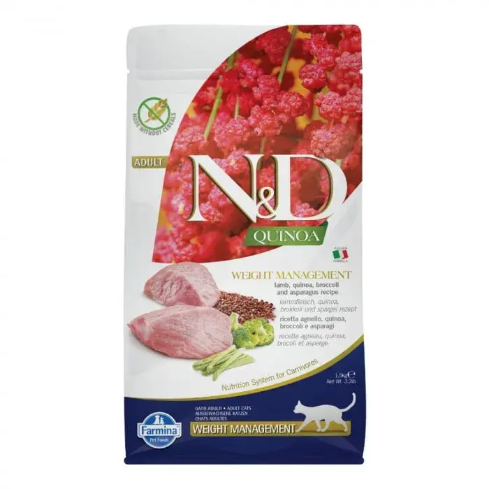 N&D Quinoa Weight Management, Miel, 1,5 kg