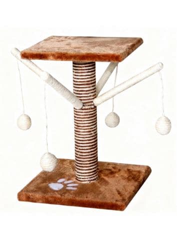 Pet Expert Carnival, stâlp de zgâriat cu jucării, 34 × 34 × 44 cm