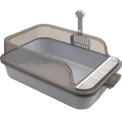 Pawise No Mass, litieră cu margini înalte și grilă frontală, 35 × 52 × 20 cm