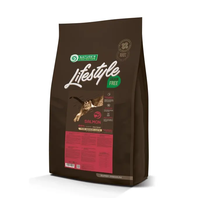 Nature's Protection Lifestyle Grain Free Senior, cu somon, hrană uscată